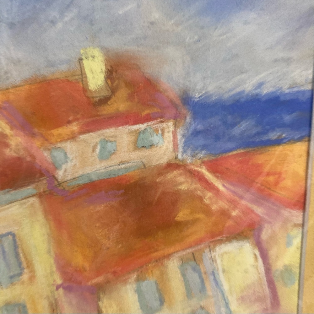 Mediterranean Farm An Original Pastel Painting Matted 12”x9” Inside 7”x9” - Picture 8 of 9